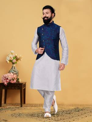 Festive Wear Designer Kurta Pyjama With Jacket 1
