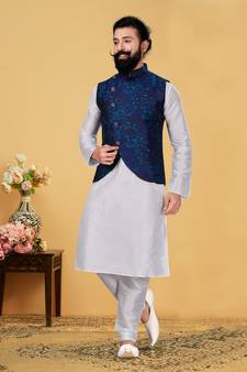 Festive Wear Designer Kurta Pyjama With Jacket