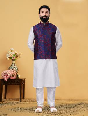 Festive Wear Designer Kurta Pyjama With Jacket 1