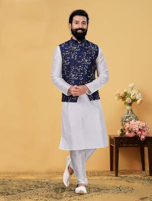 Festive Wear Designer Kurta Pyjama With Jacket 1