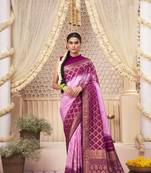 Designer Bandhani Raw Silk Saree with weaving work