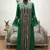 Dark Green Bell Sleeves Moroccan Kaftan With Sun Proof Hijab