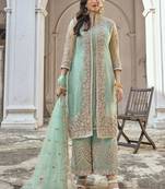 Light green Net Embroidered Pakistani Salwar Kameez