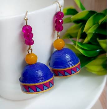 Blue agate jhumkas 1