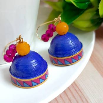 Blue agate jhumkas 2