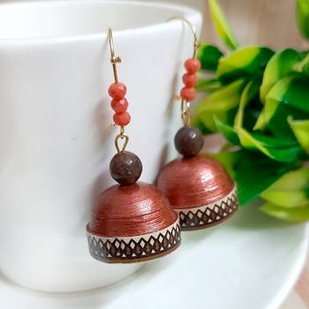 Brown agate jhumkas 1
