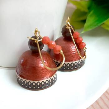Brown agate jhumkas 2