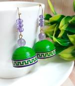 Green agate jhumkas