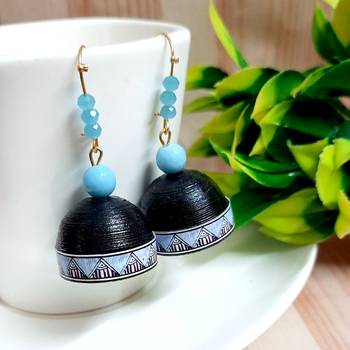 Black agate jhumkas 1