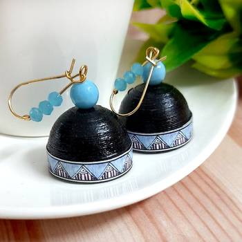 Black agate jhumkas 2