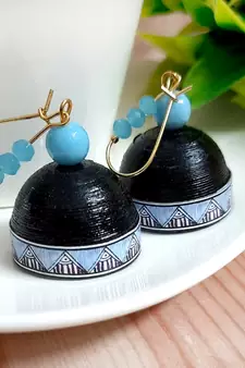 Black agate jhumkas