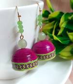 Pink agate jhumkas