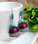 Purple agate jhumkas