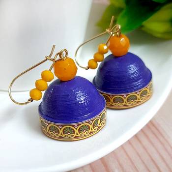 Purple agate jhumkas 2