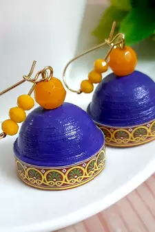 Purple agate jhumkas