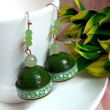Green agate jhumkas 1