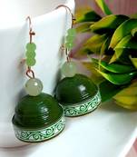 Green agate jhumkas