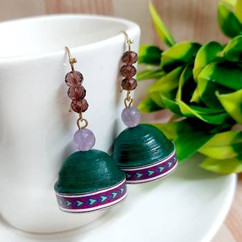 Green agate jhumkas 1
