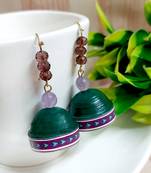 Green agate jhumkas