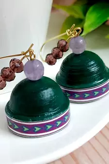 Green agate jhumkas