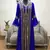 Royal Blue Bell Sleeves Moroccan Kaftan  With Sun Proof Hijab