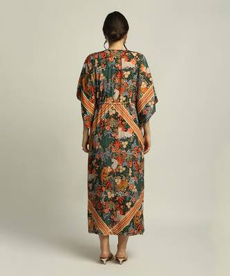 Black forest Groove Printed Dress With Tie-Up 3