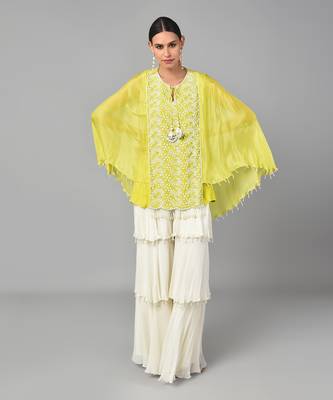 Bead Embroidered Cape Set 1
