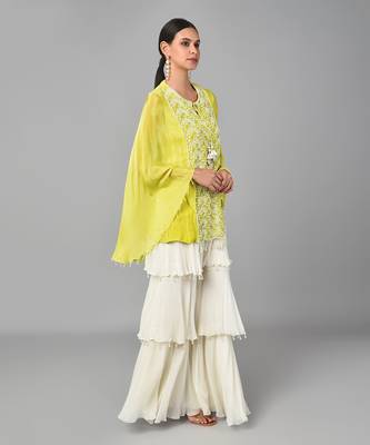 Bead Embroidered Cape Set 4