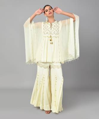 Ivory Gold Embellished Tunic Set 2