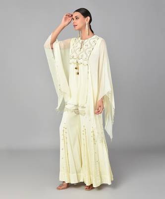 Ivory Gold Embellished Tunic Set 3