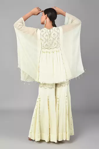 Ivory Gold Embellished Tunic Set