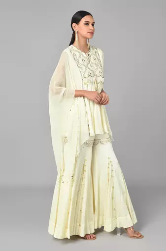 Ivory Gold Embellished Tunic Set