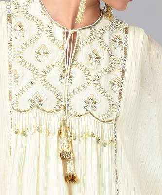 Ivory Gold Embellished Tunic Set 6