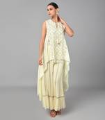 Ivory Gold Embellished High Low Tunic Set