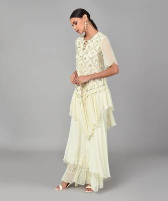 Ivory Gold Embellished Tunic Set 3