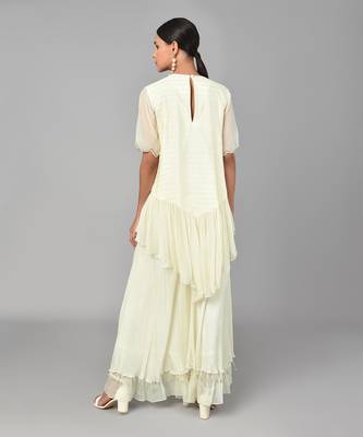 Ivory Gold Embellished Tunic Set 4