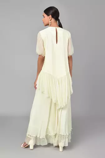Ivory Gold Embellished Tunic Set