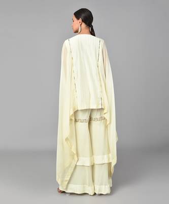 Ivory Bronze Bead Embellished Tunic Set 4