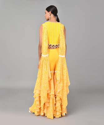 Ivory Bead Sequins Embellished Printed Set 5