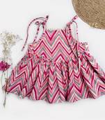 Halemons White Floral Printed Baby Girls frock - White