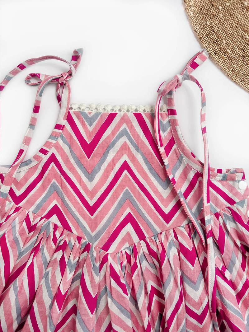 Halemons White Floral Printed Baby Girls frock - White