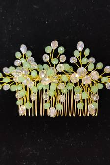 Green crystal hair accessories