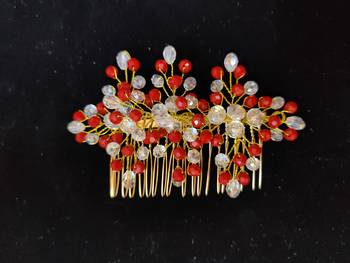 Red crystal hair accessories 1