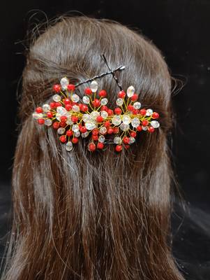 Red crystal hair accessories 2