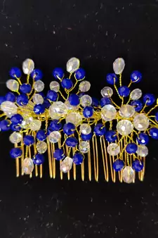 Blue crystal hair accessories