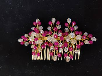 Pink crystal hair accessories 1