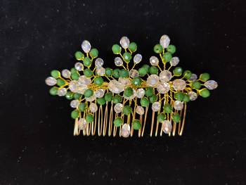 Green crystal hair accessories 1