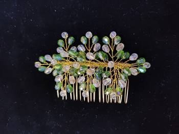 Green crystal hair accessories 1