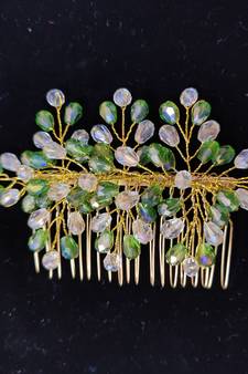 Green crystal hair accessories