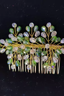 Green crystal hair accessories